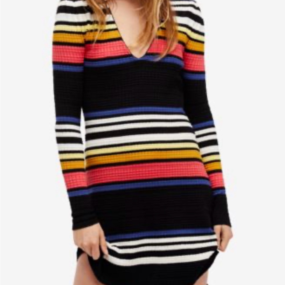 Free People Multicolor Striped Dress Sz XS. Like new